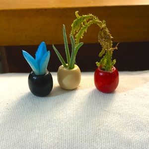 Set of 3 Tiny Faux Plants